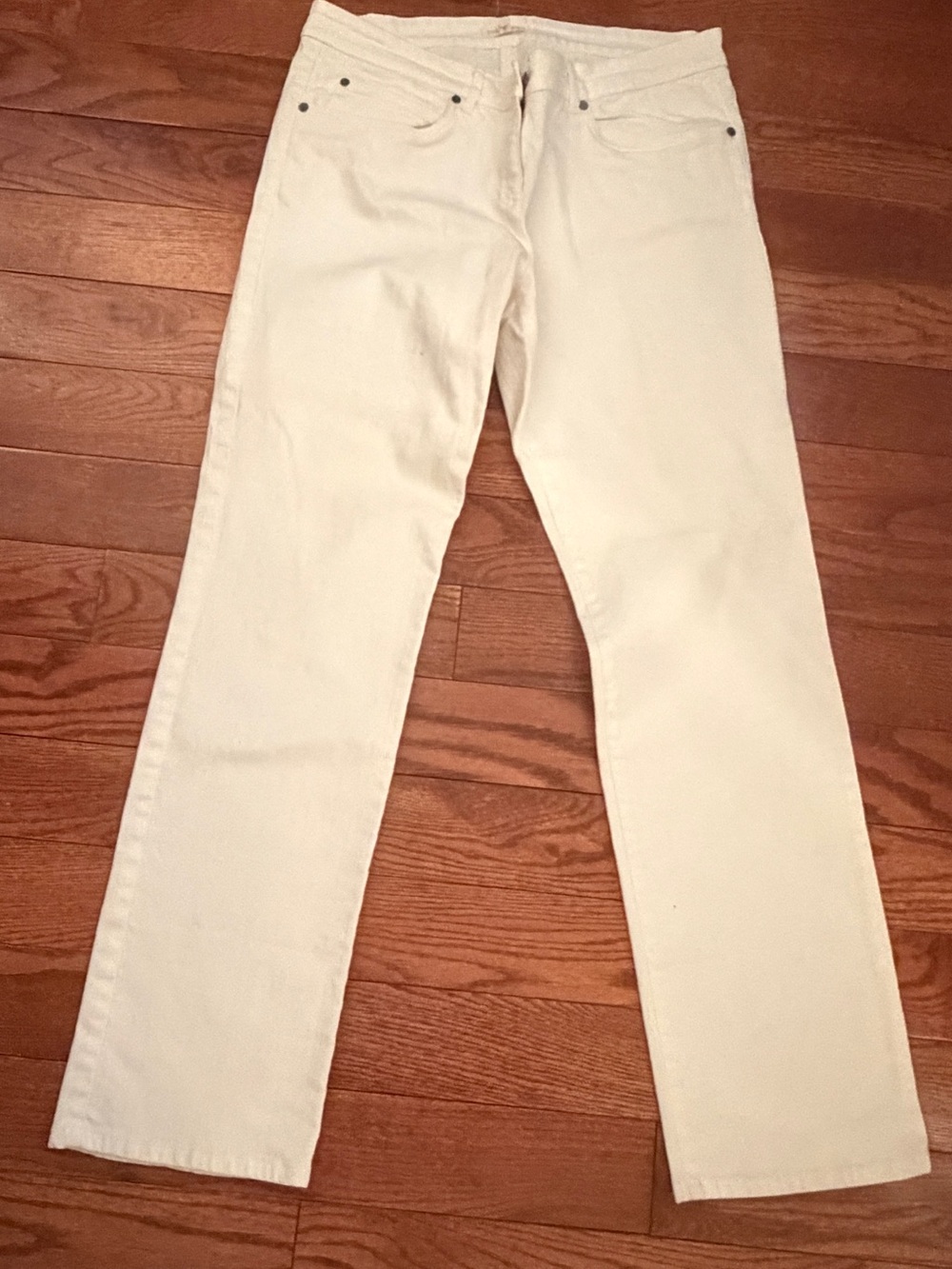 Eileen Fisher  White Jeans Women's Organic Cotton Sz M